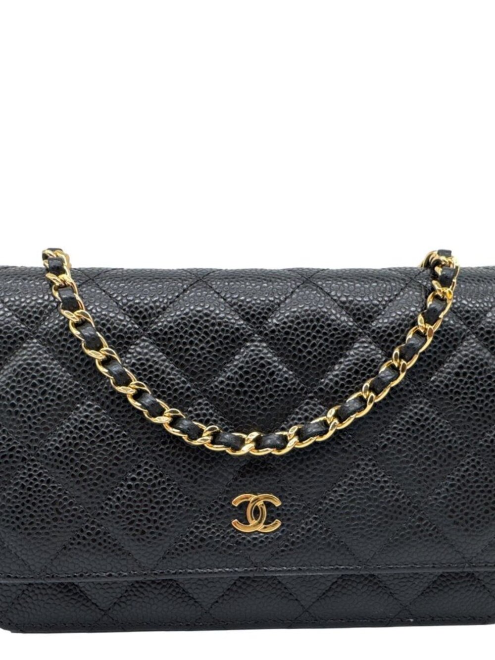 Chanel  WOC Quilted Caviar Leather Wallet On Chain Black 3
